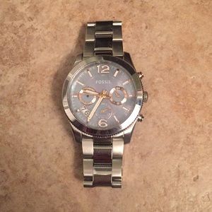 Fossil women’s watch with iridescent face